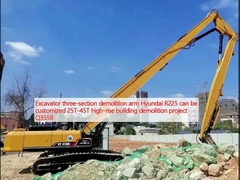 Máy đào cánh tay phá hủy ba phần Hyundai R225 có thể được tùy chỉnh 25T-45T dự án phá hủy tòa nhà cao tầng Q355B