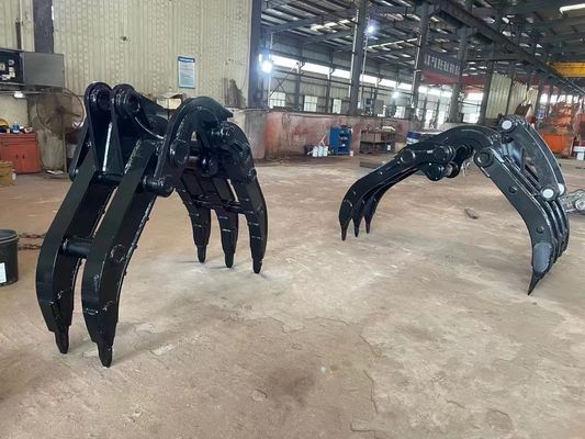 Bộ gắp cơ khí chống đồ CE cho máy xúc, Bộ gắp kim loại phế liệu  Jcb Liebherr