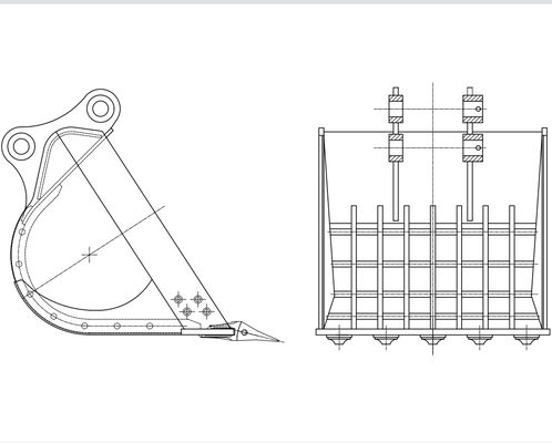 Máy đào đá OEM 1Cbm Skeleton Rock Bucket cho 320 ZX200 DX200 SY205C