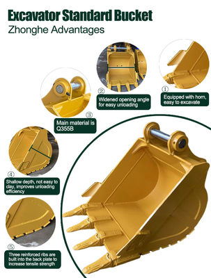 Q355B MN400 Máy đào Hardox500 Xô 0,8 1 Cbm cho 320 ZX200 DX200 SY205C