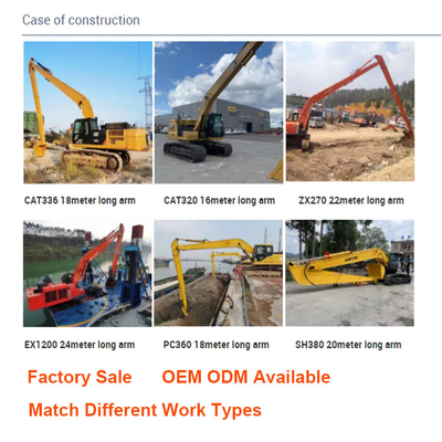 Máy đào 20-250 tấn Cánh tay dài 12 16 24 30M cho Zoomlion Hitachi Komatsu CAT