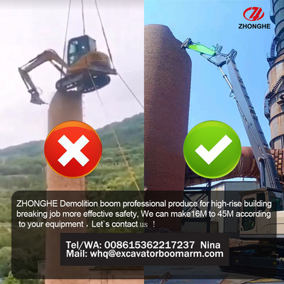 Mini Excavator Long Reach Demolition Boom Cho ZX60 PC120 CAT316 Excavator tháo dỡ tháo dỡ tháo dỡ