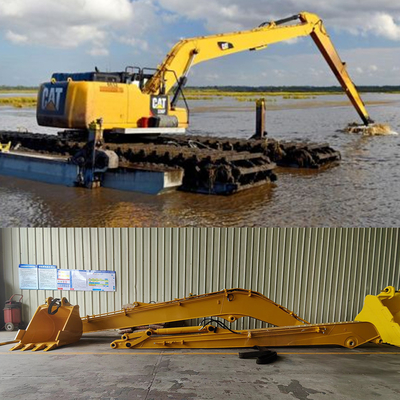Máy đào dài theo yêu cầu, OEM ODM 8-30 Meter Extended Boom Arm cho CAT Hitachi 6-120 tấn Excavator Long Arms