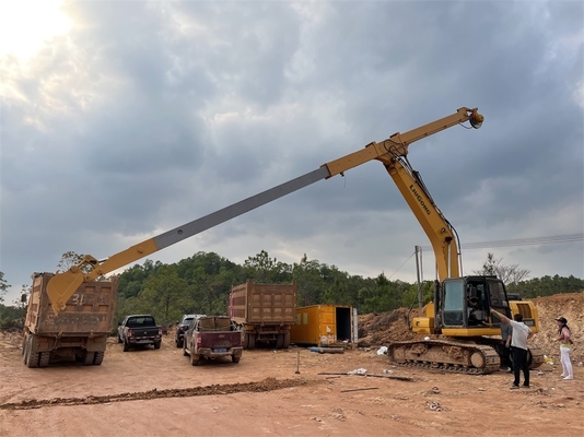 12m Telescopic Dipper Arm Excavator Boom Cam Vàng Xanh Xanh Tùy chỉnh 0.2-1cbm Capacity Bucket