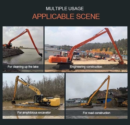 Máy đào dài theo yêu cầu, OEM ODM 8-30 Meter Extended Boom Arm cho CAT Hitachi 6-120 tấn Excavator Long Arms