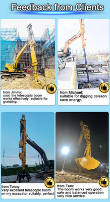 Antiwear 20-50ton Máy xúc kính thiên văn Boom Three Segment 25m 30m 32m  SY PC ZX