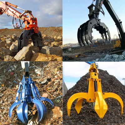 Stone Mini Excavator Rock Grab, CE Proved Sumitomo Excavator Orange Peel Grapple